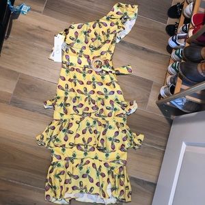 Patbo one shoulder silk dress